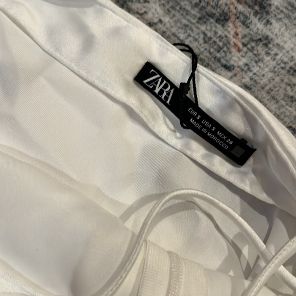 Zara Women’s Small White Silky Thigh Slit Maxi Dress NWT - Picture 5 of 5